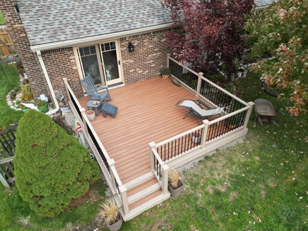 custom trex transcend tiki torch composite deck with transcend composite deck railing in rope swing