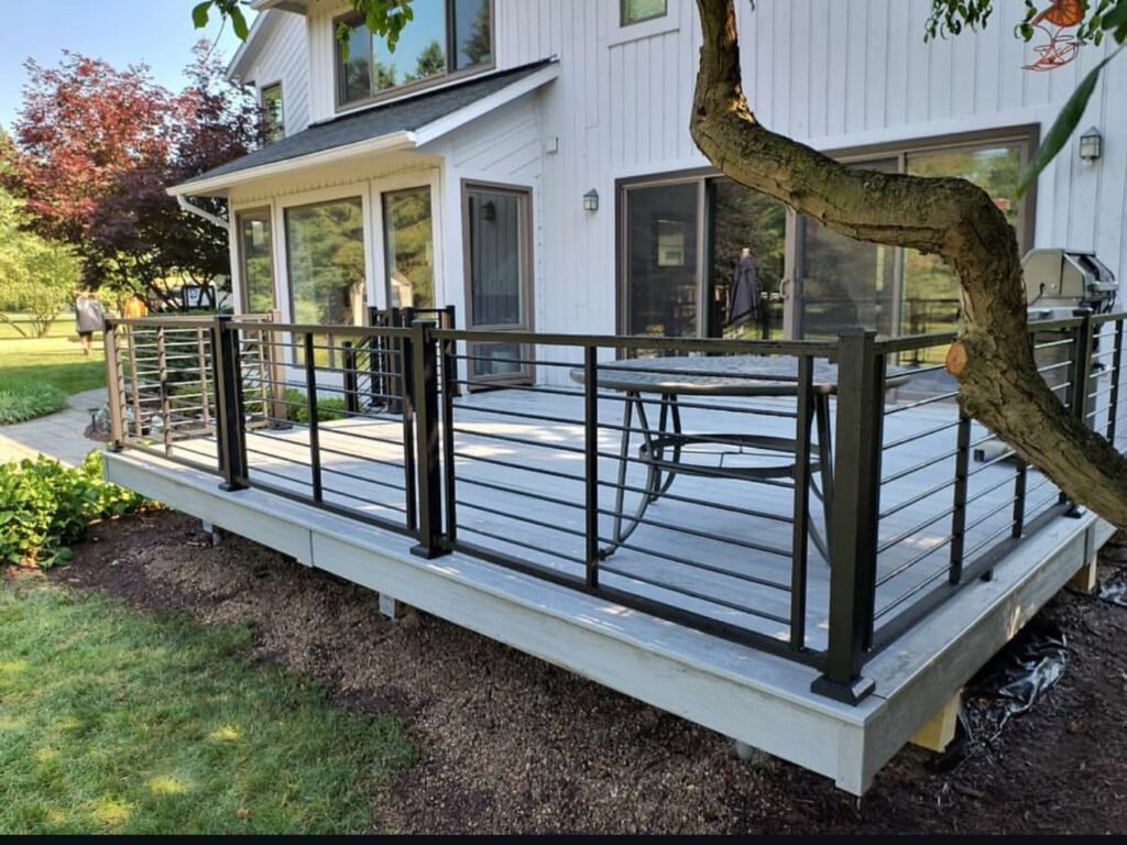 completed deck in Ann Arbor, MI by MK Design and Build the premier deck builder near me