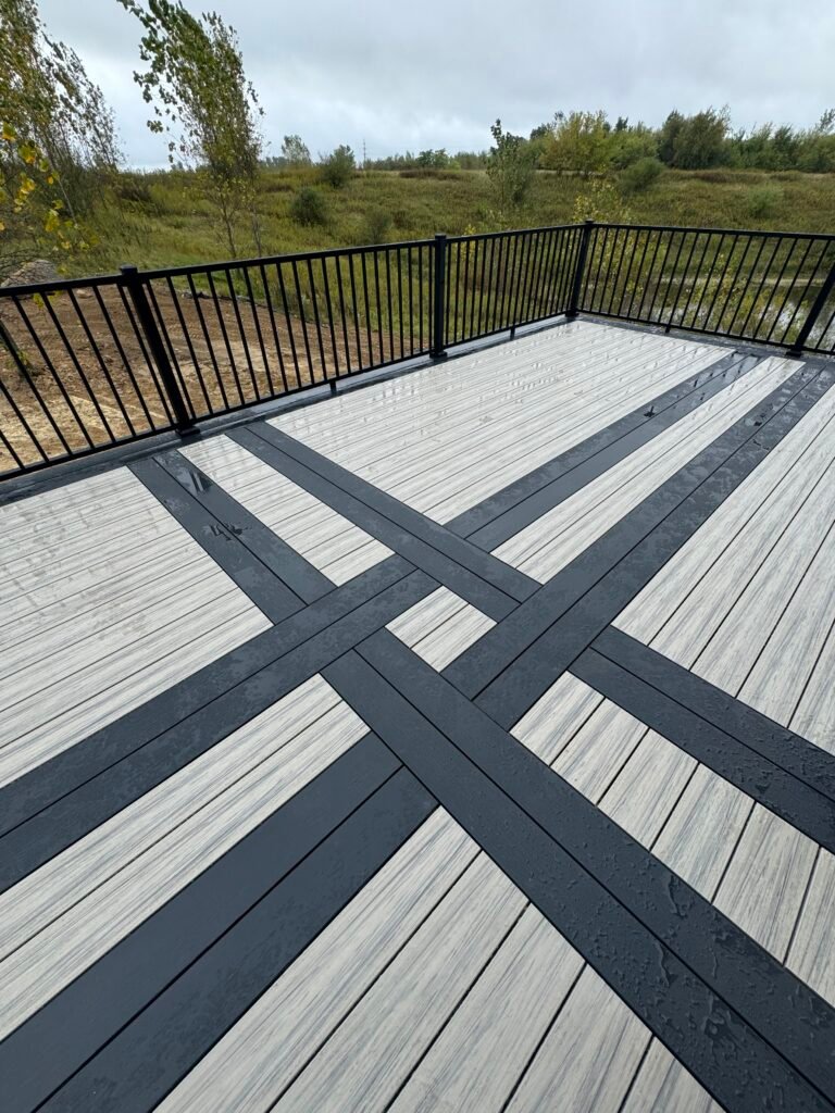 deckorators voyage composite deck with inlay