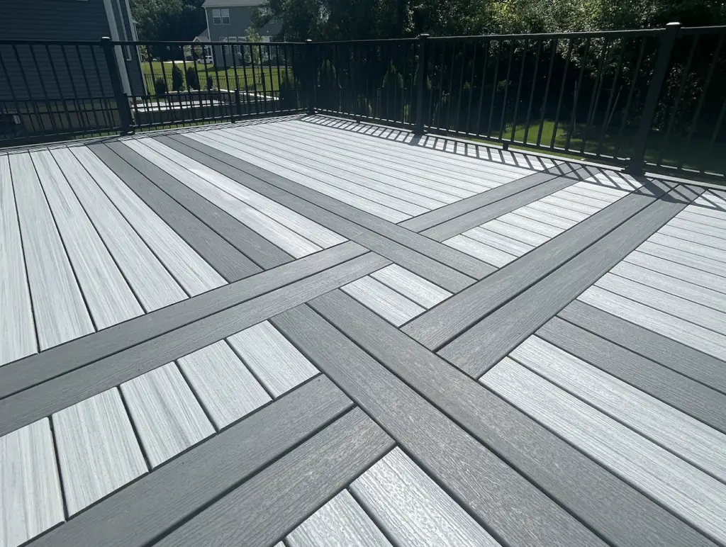 trex deck built with custom knot inlay