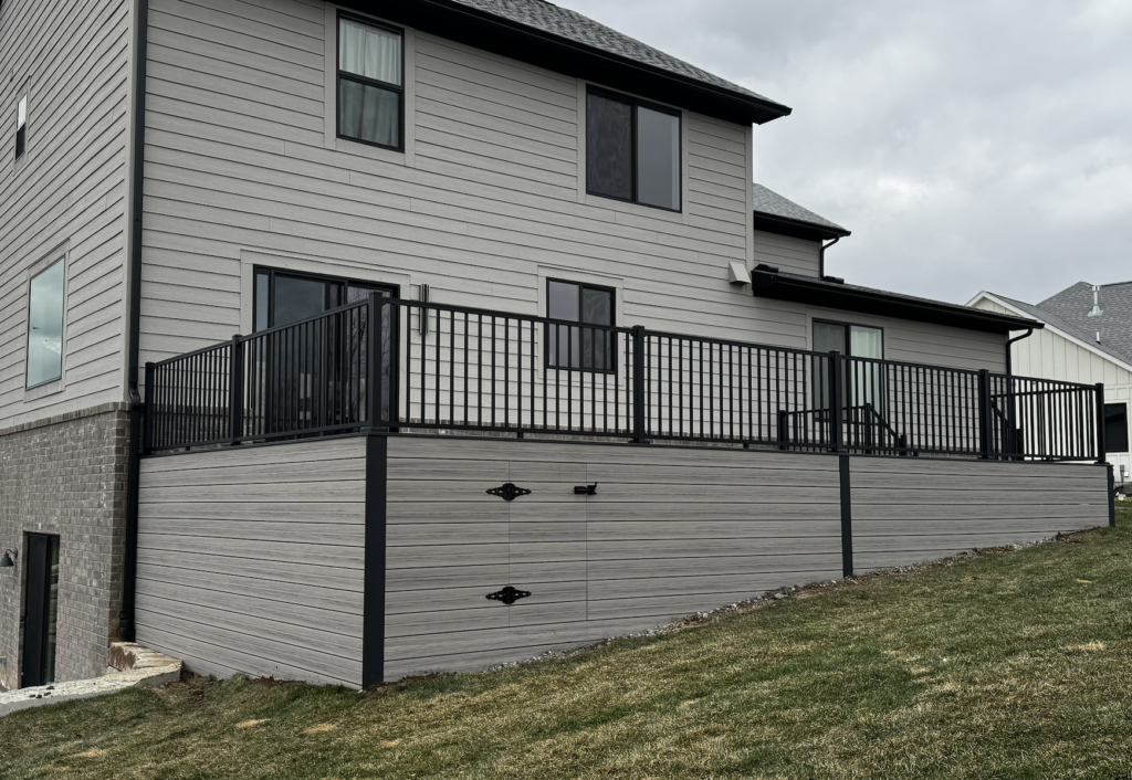 Composite deck with skirting in linden, mi